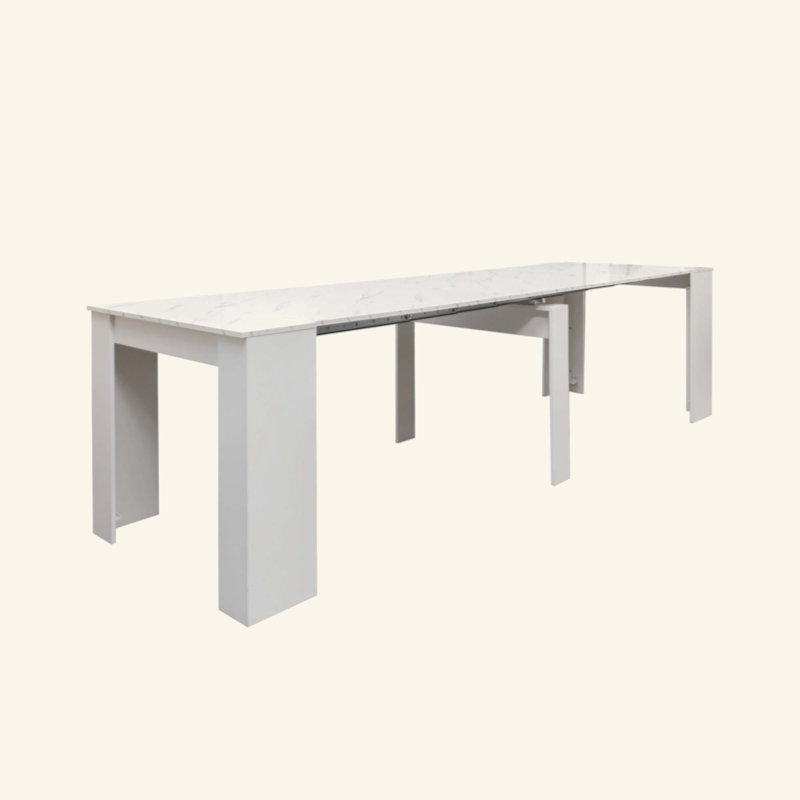 Multifunctional extendable console table, White