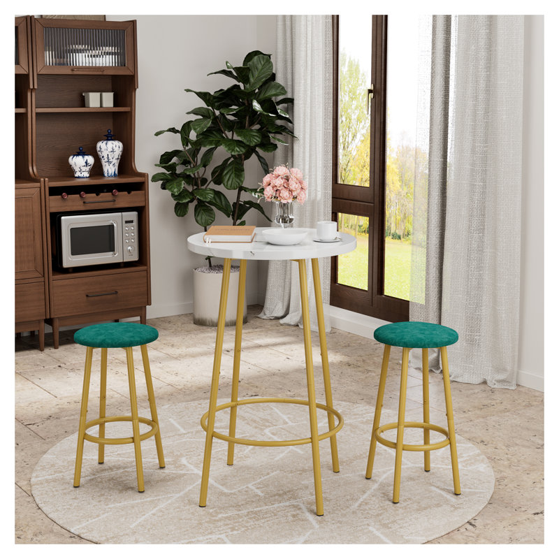 Ensemble de table de bar 3 pièces avec 2 tabourets de bar Modern Modern