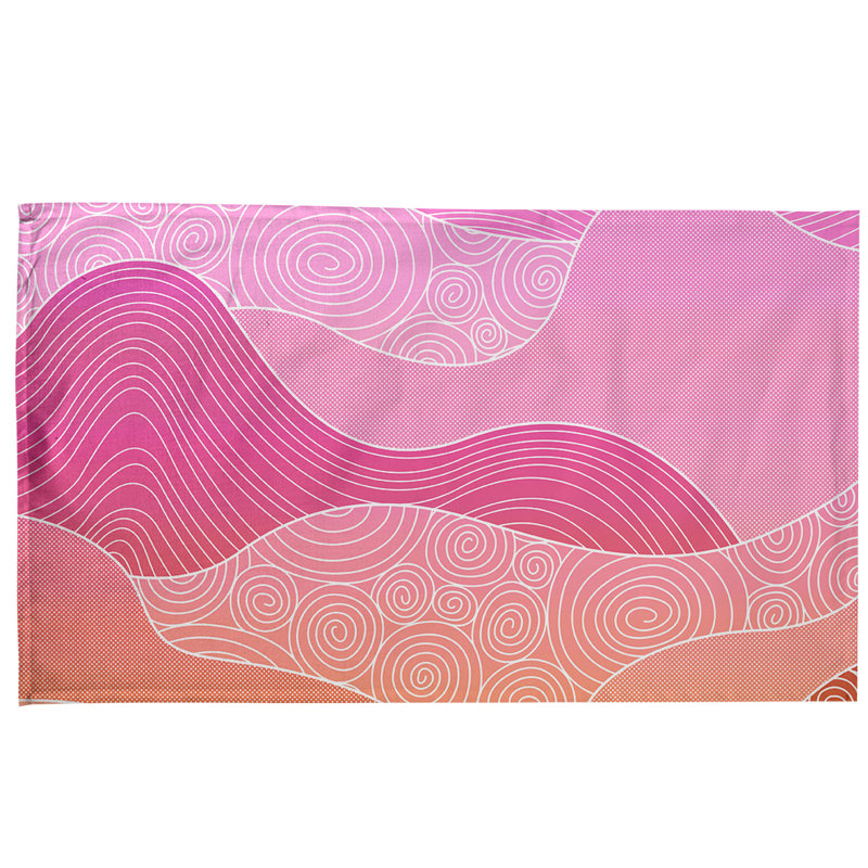 Tea Towel Kitchen Towel, Poly Twill, Dark Pink/Orange