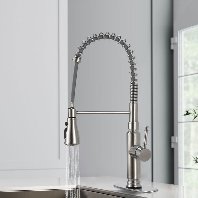 Interbath Pull Down Kitchen Faucet, Brushed Nickel