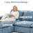 6-Piece U-Shaped Blue Chenille Modular Sectional With Storage Arm-587709534