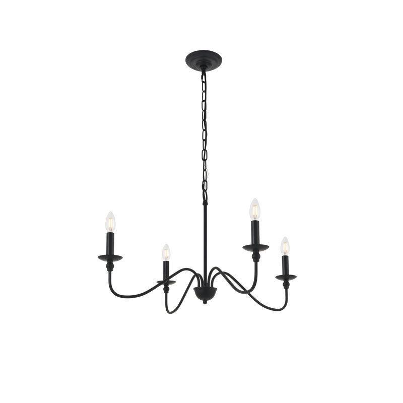 Luminaire suspendu unique Maus, Noir mat, 4 lumières, H 15,7 po x l 30 po x P 30 po