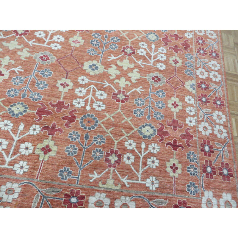 One-of-a-Kind 8'4" X 9'10" Wool Area Rug in Rust Orange