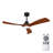 52" 3-Blade Solid Wood Walnut Finish Ceiling Fan with LED Light and Remote