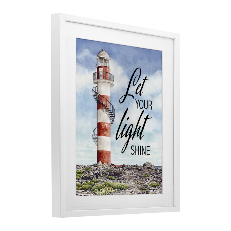 Let Your Light Shine Beacon, reproduction encadrée sous verre, conception de Cindy Jacobs, H 16 po x l 13 po