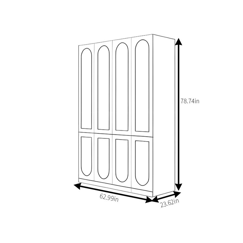 Garde-robe de luxe simple et moderne, H 78,74 po x l 62,99 po x P 23,62 po
