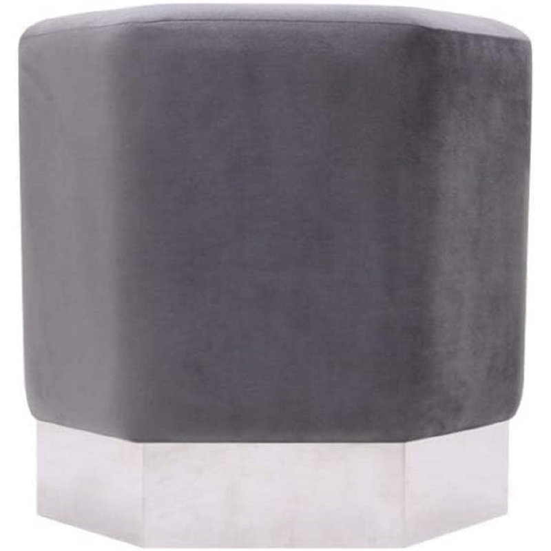 Ketrina Metal Accent Stool, Grey, Silver