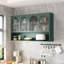 47.25" Four-door Glass Wall Cabinet Storage, Wall-mounted