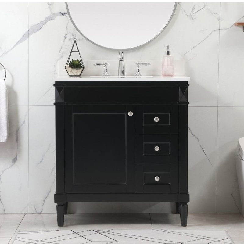 Ensemble de meuble-lavabo simple 32 po Readington, Noir