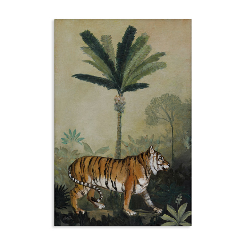 «King of Jungle Tiger», art mural sur toile par Julia Purinton, H 30 po x l 20 po