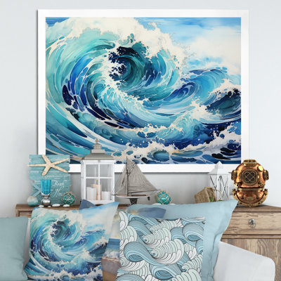 Blue Wave Ocean Storm - Ocean Wall Art
