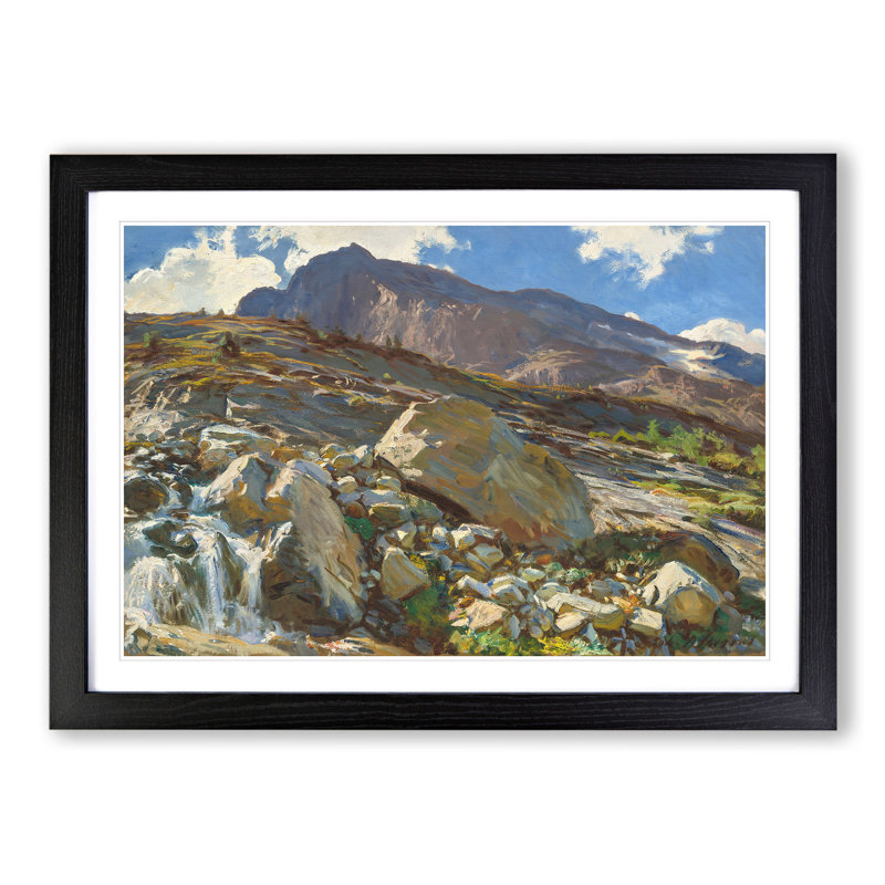 Simplon Pass by John Singer Sargent - Picture Frame Painting, Black Framed, 48cm H x 65cm W x 2cm D