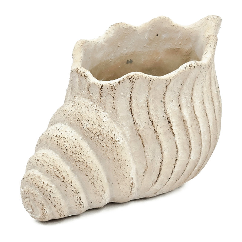 11.5X7x7 Inches Beige Sand And Cement Decorative Planter With A Sandy Finish For Coastal Bedroom Bathroom