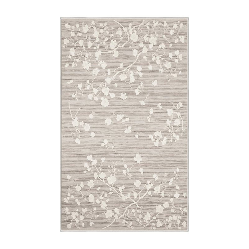 Machine Washable Beige Area Rug, Rectangle 6' x 9'
