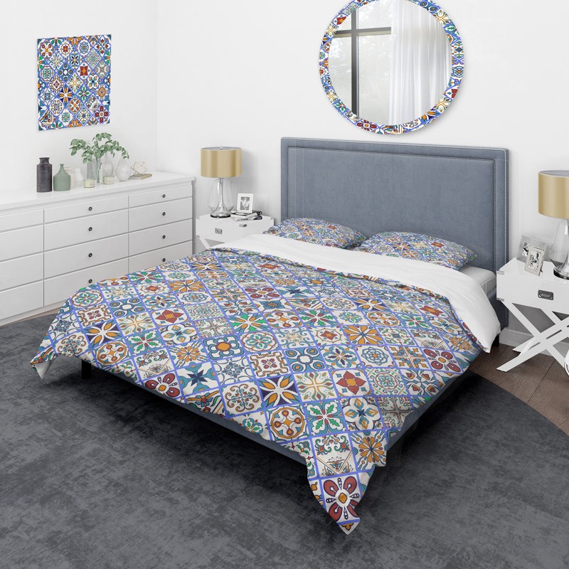 Multicolor Square Patchwork - Abstract Duvet Cover Set - Microfiber Polyester, Twin Duvet Cover + 1 Standard Sham