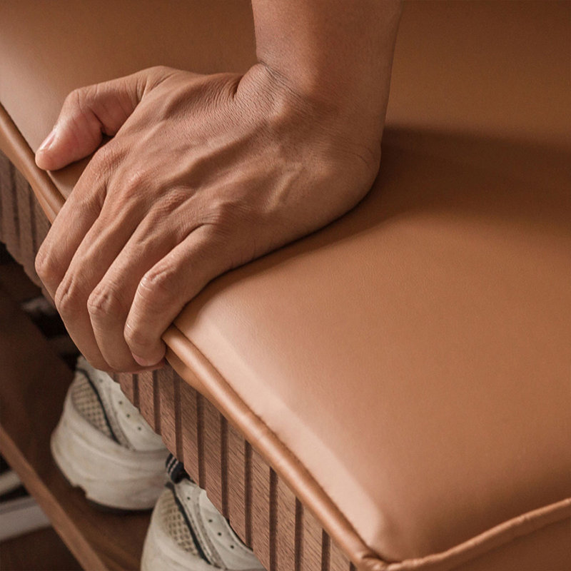 Banc rembourré brun
