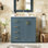 Ensemble de meuble-lavabo 30 po avec lavabo en céramique, armoire de rangement en bois massif, ensemble de meuble-lavabo autoportant avec 3 tiroirs et portes à fermeture douce