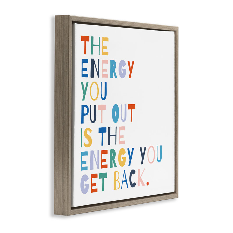 "Motivation" arc-en-ciel "phrase encadrée" par Moira Hershey, Cadre flottant orme Montalcino, H 18 po x l 18 po