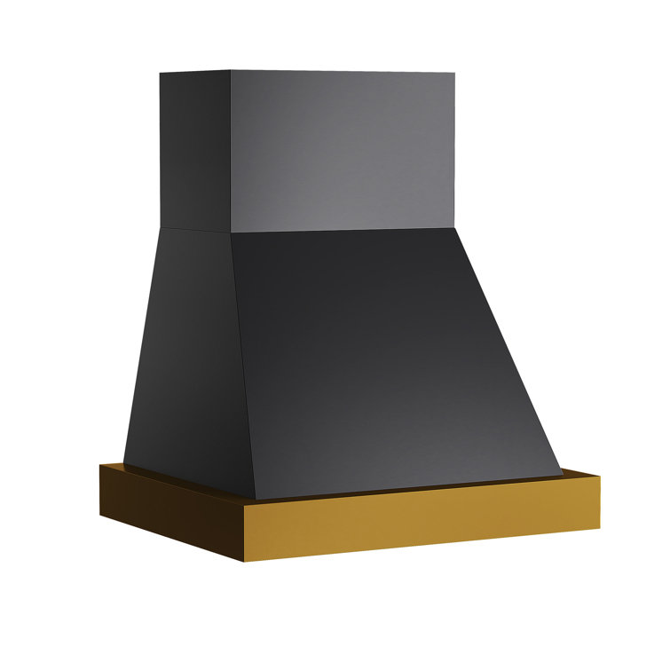 30 in. 600 CFM Wall Mounted Range Hood with Gold Accents