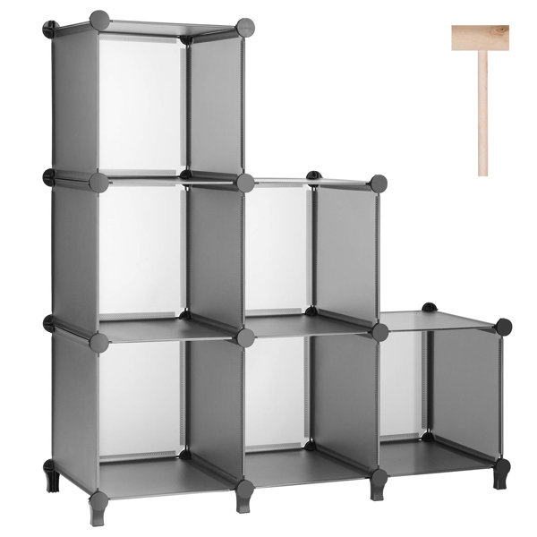 TomCare Cube Storage 6-Cube Closet Organizer Storage Shelves Cubes Organizer  DIY Plastic Closet Cabinet Modular Book Shelf Organizing Storage Shelving  for Bedroom Living Room Office, Black