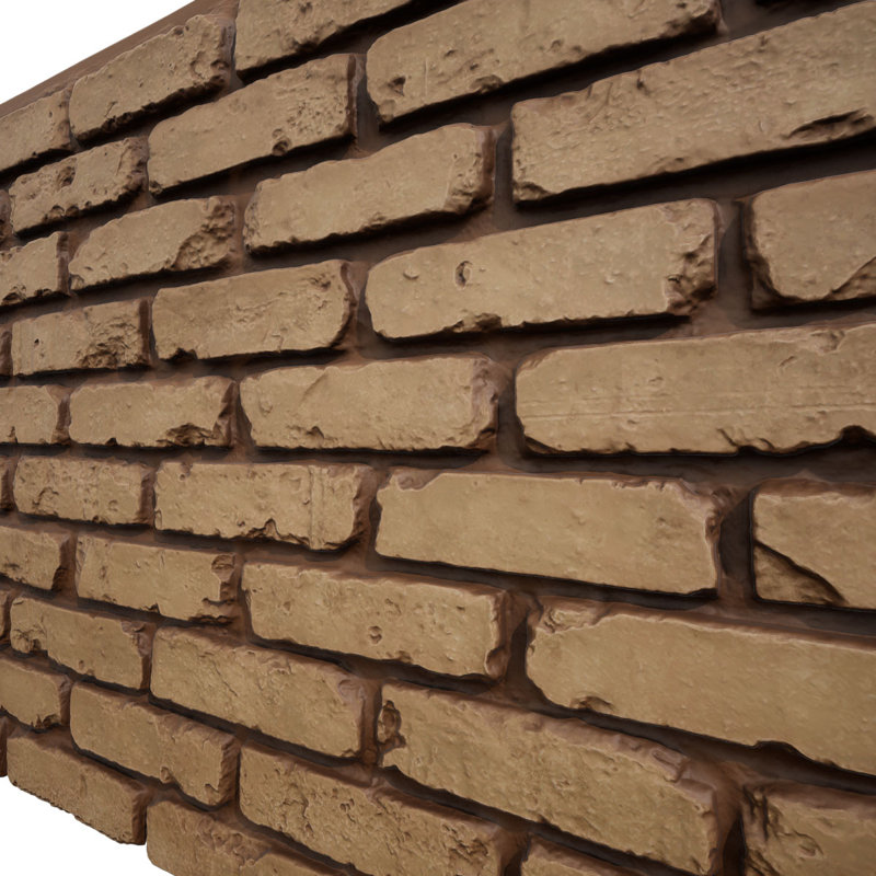 Panneau de fausses briques vieillies EverStone, l 46 7/8 po x H 27 po x P 1 1/4 po, couleur terre cuite, Terracotta