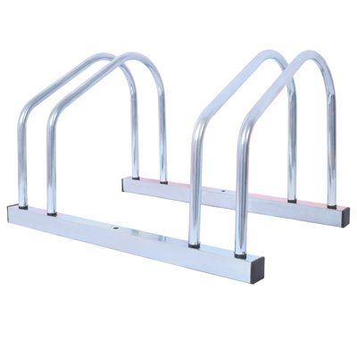 Support à 2 vélos pour le garage et le rangement intérieur - Acier argenté