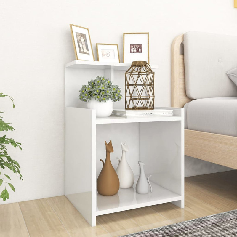 Averlee Bed Cabinet 40x35x60 cm Engineered Wood, White, 1