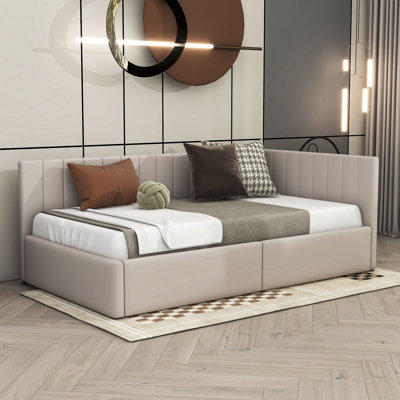 Upholstered Daybed With 2 Storage Drawers