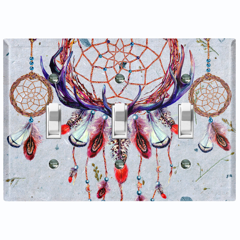 Patterned 3 - Gang Toggle Light Switch Standard Wall Plate
