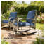 Ensemble de mobilier de patio 3 pièces en osier avec table carrée et deux chaises, ensemble bistro extérieur gris ou bleu clair