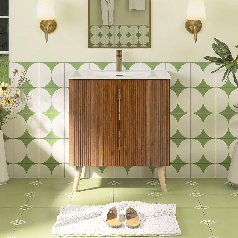 Ensemble de meuble-lavabo autoportant 30 po avec comptoir en céramique 30 po