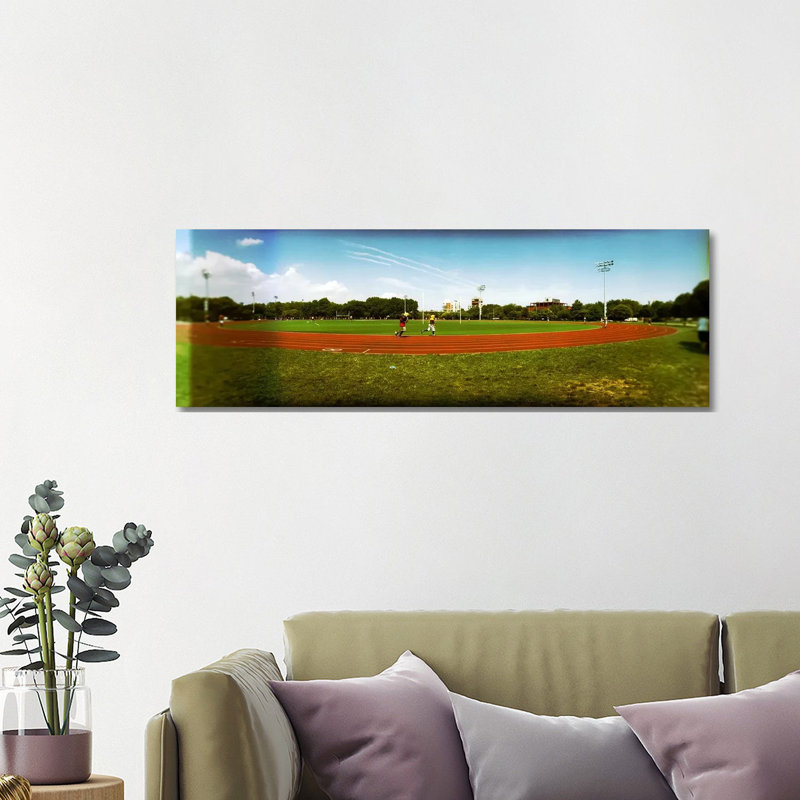 People Jogging in a Public Park, Mccarren Park, Greenpoint, Brooklyn, New York City, New York State, USA 1 Piece Wrapped Canvas Panoramic Wall Art
