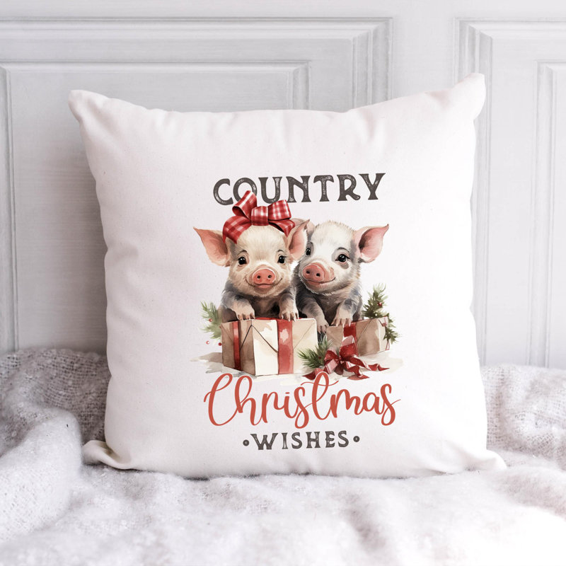 Coussin Christmas Farm_5, 14 po x 14 po