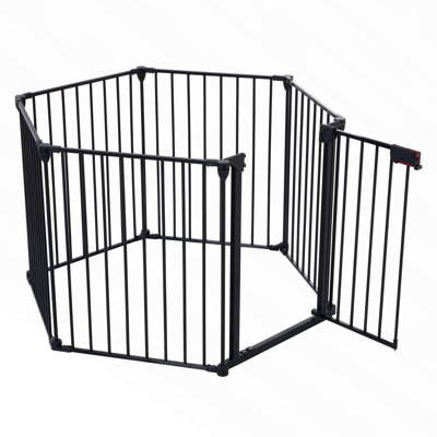Adjustable Safety Gate 8 Panels Play Yard Metal Doorways Fireplace Fence Christmas Tree Fence Gate for House Stairs Gate prohibited area fence