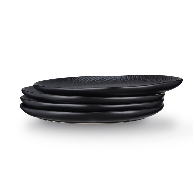 Stone Lain Abigael Salad Plate Set Stoneware, Black
