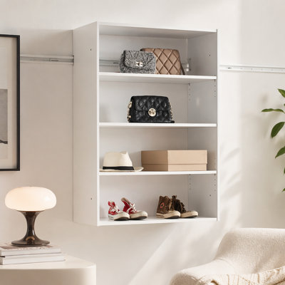 Système d'organisation mural en bois blanc Devi