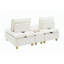 Un canapé double de 74 pouces élégant et simple, un canapé en flanelle beige clair, avec porte-gobelet, dossier réglable et compartiment de rangement, convient au salon, à la chambre à coucher et au balcon.