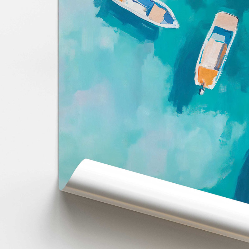 Bateaux dans Blue Bay II, impression roulée, H 20 po x l 16 po