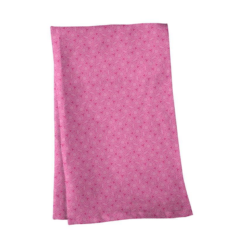 Serviette de thé hexagonale à treillis alternable Mcguigan, Rose / blanc, Sergé de coton