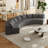 Corduroy Curved Sectional Sofa With 8 Pillows,Curved Symmetrical Modular Semi Circular Sofa Sectional For Bedroom, Living Room, Office For Leisure Or Nap, Reading Room, And Lobby(Four Modules)-1160972635
