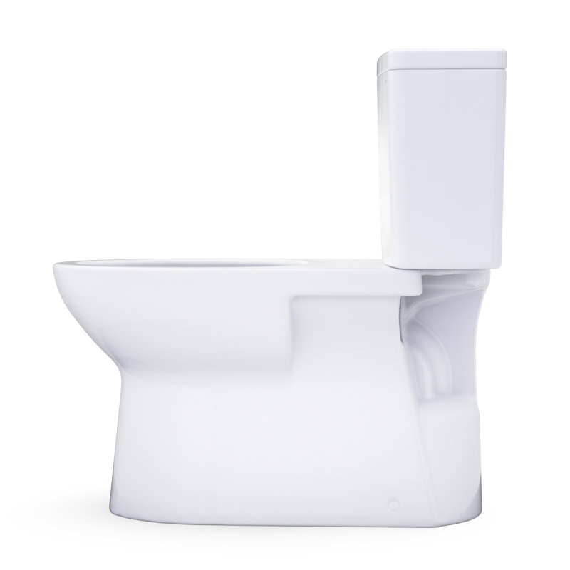 TOTO Glaston Two-Piece Elongated 1.28 GPF Universal Height Toilet with CEFIONTECT, Cotton White - CST472CEFG#01, Left
