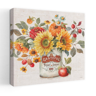 Contemporary Autumn In Bloom Ii With Apples Berries Art