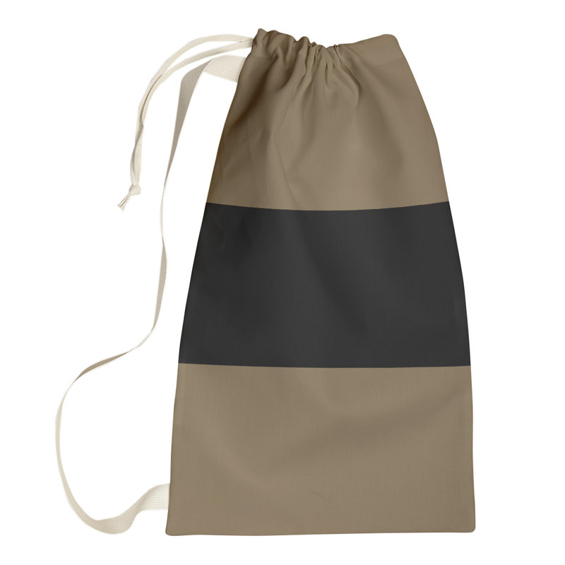 Nashville Fabric Laundry Bag with Handles, Medium (36" H x 28" W x 1.5" D), Nashville Taupe/Black/Taupe