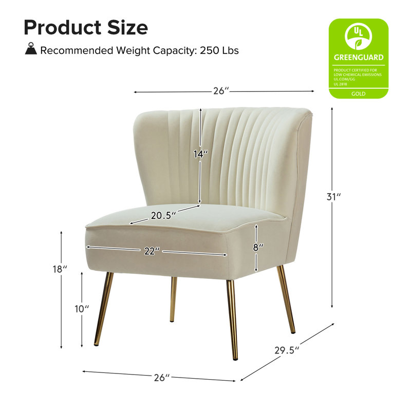 Fauteuil d'appoint Euclid, Velours ivoire