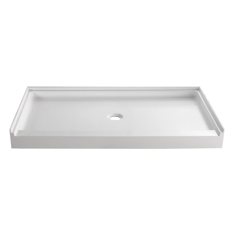Kingston Brass Bonaire 60-Inch x 32-Inch Anti-Skid Acrylic Shower Base, Center