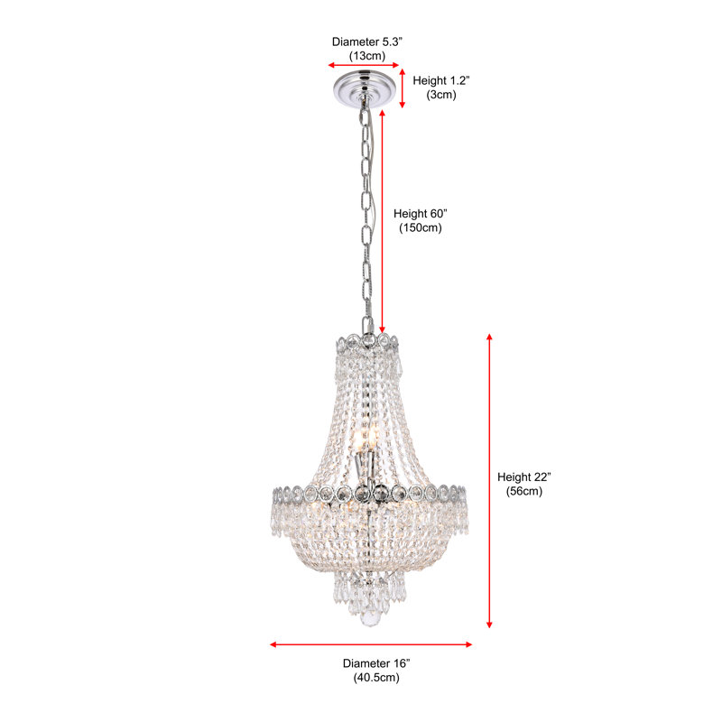 Sterns 8 - Light Dimmable Tiered Chandelier, Chrome, Royal Cut