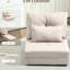 Lit de salon Flip Chair: réglable, pliable, revêtement de sol en lin beige: lit convertible avec coussins, pour la maison