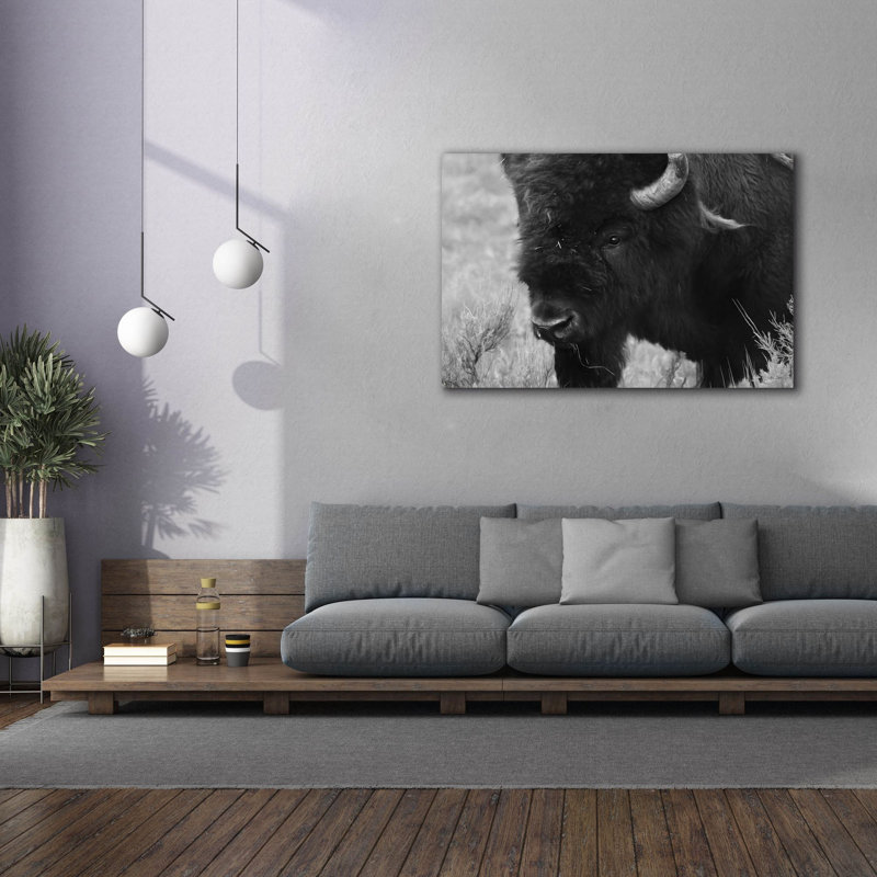 «Yellowstone Bison» par Lori Deiter, art mural sur toile, H 40 po x l 60 po x 1,5 po