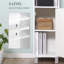 Armoire de rangement pour salle de bain avec miroir, armoire autoportante en bois avec tablettes réglables