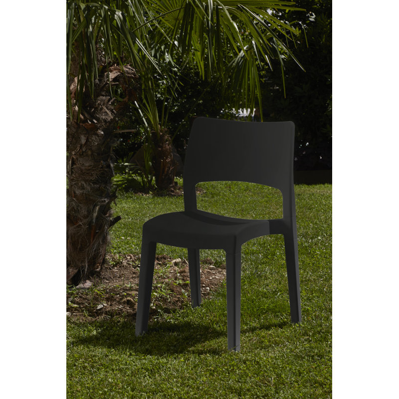 Chaise d'appoint empilable pour patio, Anthracite
